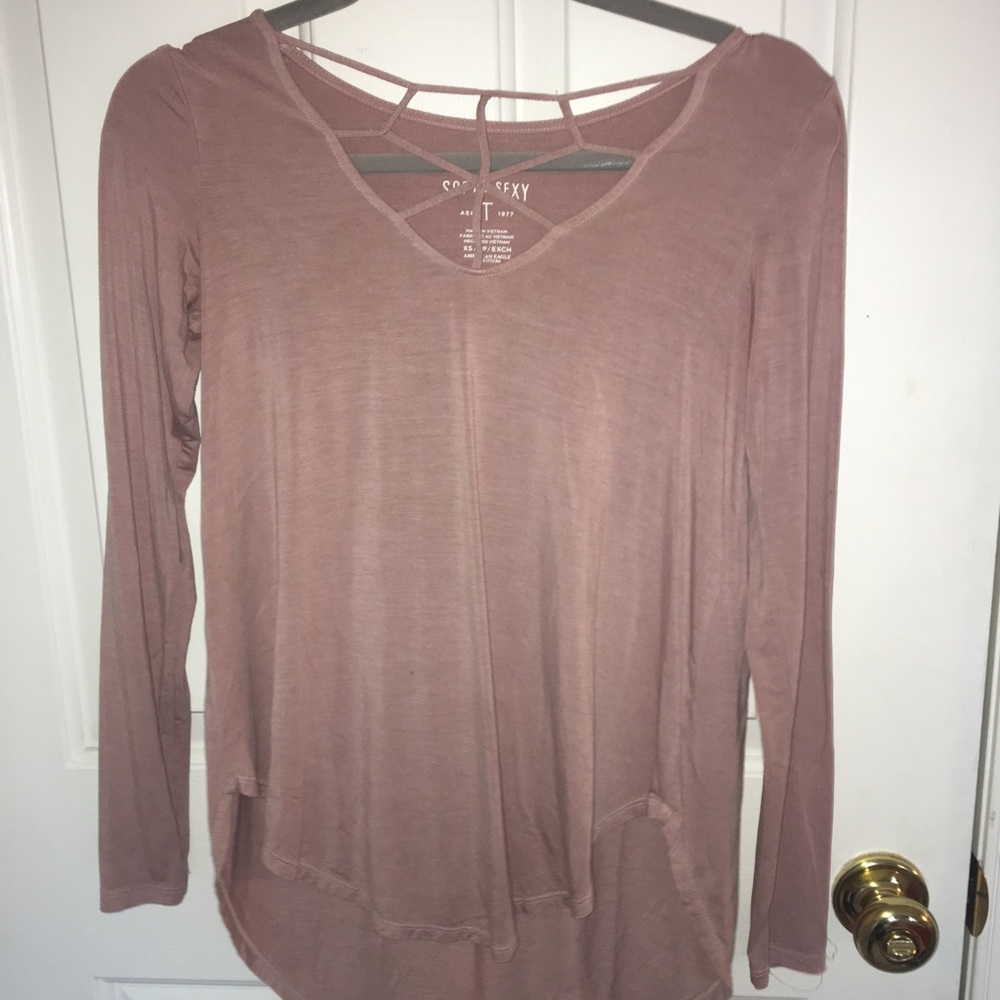light pink long sleeve top